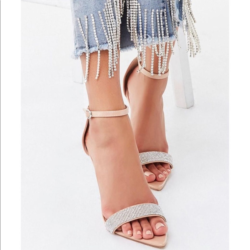 Rhinestone-Trim Stiletto Heels